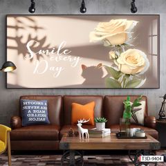 BST53 - TRANH TREO TƯỜNG - TRANG TRÍ PHÒNG KHÁCH, SAU SOFA - CHỦ ĐỀ HOA 3D - KHỔ LỚN