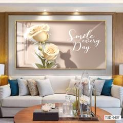 BST53 - TRANH TREO TƯỜNG - TRANG TRÍ PHÒNG KHÁCH, SAU SOFA - CHỦ ĐỀ HOA 3D - KHỔ LỚN