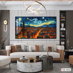 BST47 - TRANH SƠN DẦU TREO TƯỜNG - TRANG TRÍ PHÒNG KHÁCH, VÁCH TIVI - CHỦ ĐỀ PHONG CẢNH THIÊN NHIÊN - KHỔ LỚN