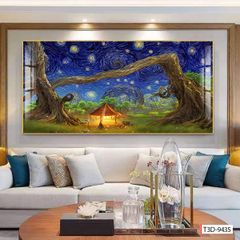 BST47 - TRANH SƠN DẦU TREO TƯỜNG - TRANG TRÍ PHÒNG KHÁCH, VÁCH TIVI - CHỦ ĐỀ PHONG CẢNH THIÊN NHIÊN - KHỔ LỚN