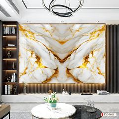 TRANH PVC ỐP TƯỜNG - TRANG TRÍ PHÒNG KHÁCH, SAU SOFA, LỄ TÂN - TRANH VÂN ĐÁ ĐỐI XỨNG - KHỔ LỚN - MÃ:T3D-9602