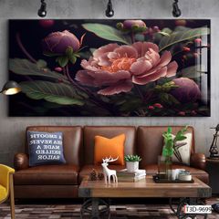 BST64 - TRANH TREO TƯỜNG - TRANG TRÍ PHÒNG KHÁCH, SAU SOFA - CHỦ ĐỀ HOA 3D - KHỔ LỚN