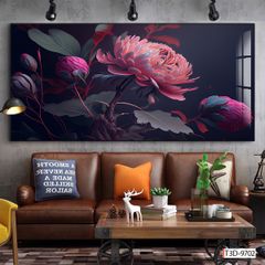 BST64 - TRANH TREO TƯỜNG - TRANG TRÍ PHÒNG KHÁCH, SAU SOFA - CHỦ ĐỀ HOA 3D - KHỔ LỚN