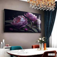 BST64 - TRANH TREO TƯỜNG - TRANG TRÍ PHÒNG KHÁCH, SAU SOFA - CHỦ ĐỀ HOA 3D - KHỔ LỚN