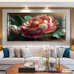 BST64 - TRANH TREO TƯỜNG - TRANG TRÍ PHÒNG KHÁCH, SAU SOFA - CHỦ ĐỀ HOA 3D - KHỔ LỚN