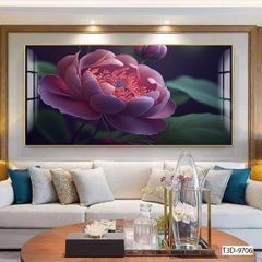 BST64 - TRANH TREO TƯỜNG - TRANG TRÍ PHÒNG KHÁCH, SAU SOFA - CHỦ ĐỀ HOA 3D - KHỔ LỚN