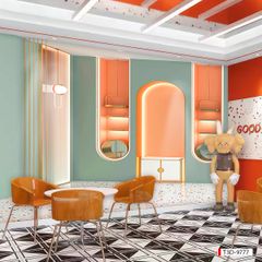 TRANH DÁN TƯỜNG 3D -MORANDI - NỀN 3D - SHOP TRỜI TRANG - LIVE TREAM - KHỔ LỚN - MÃ: T3D-9777