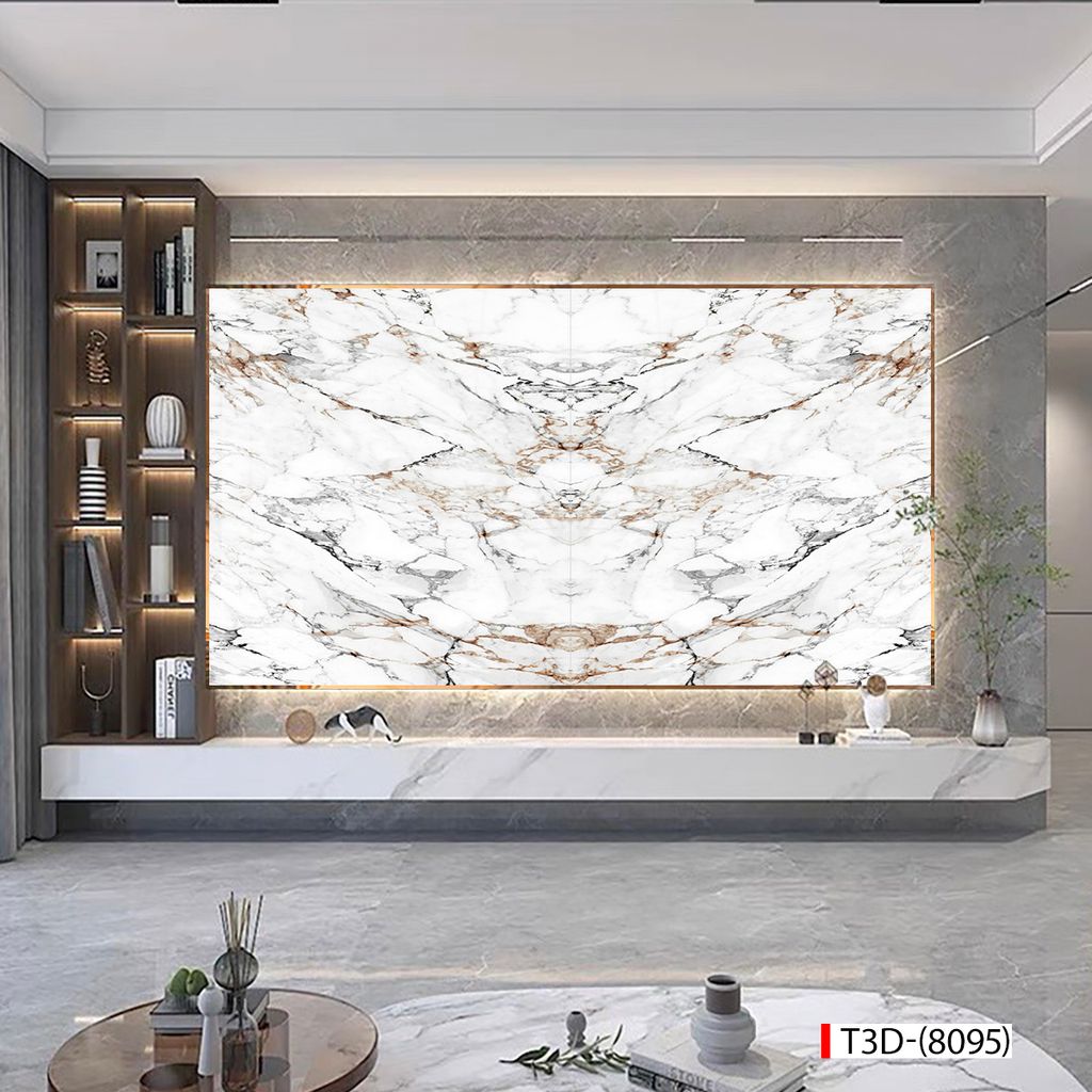 BST140 - TRANH PVC ỐP TƯỜNG - TRANG TRÍ PHÒNG KHÁCH, SAU SOFA, LỄ TÂN - TRANH VÂN ĐÁ ĐỐI XỨNG - KHỔ LỚN