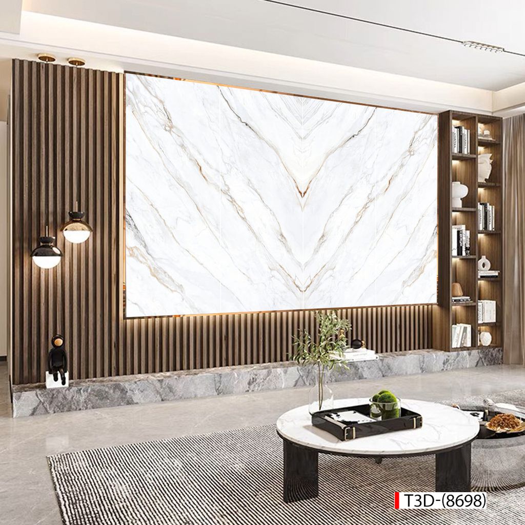 BST140 - TRANH PVC ỐP TƯỜNG - TRANG TRÍ PHÒNG KHÁCH, SAU SOFA, LỄ TÂN - TRANH VÂN ĐÁ ĐỐI XỨNG - KHỔ LỚN