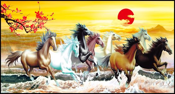 TRANH TREO TƯỜNG PHÒNG KHÁCH PHONG THỦY - TRANH MÃ ĐÁO THÀNH CÔNG | MÃ T8N-1000