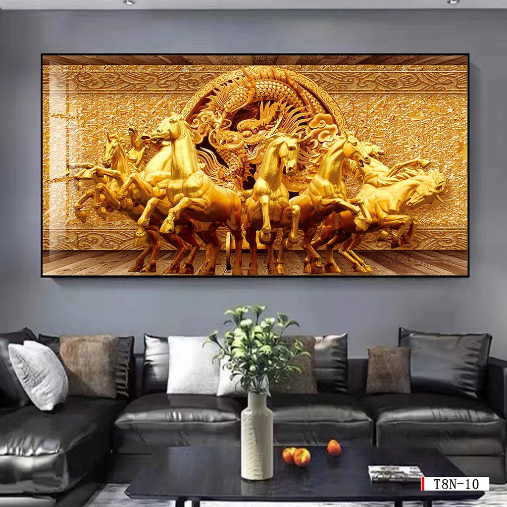 BST05 - TRANH TREO PHÒNG KHÁCH HIỆN ĐẠI - TRANH TRANG TRÍ - TRANH TREO TƯỜNG MÃ ĐÁO THÀNH CÔNG - KIỂU TRANH LIỀN KHỔ