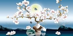 TRANH TREO TƯỜNG KHUNG HỢP KIM - TRANH TREO PHÒNG KHÁCH - TRANH TREO BÌNH HOA - HOA - MÃ TBH22