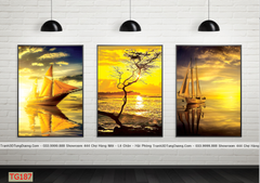 TRANH TREO PHÒNG KHÁCH GHÉP BỘ 3 BỨC - TRANH PHONG CẢNH THIÊN NHIÊN | MÃ TG187