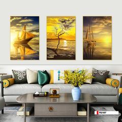 TRANH TREO PHÒNG KHÁCH GHÉP BỘ 3 BỨC - TRANH PHONG CẢNH THIÊN NHIÊN | MÃ TG187