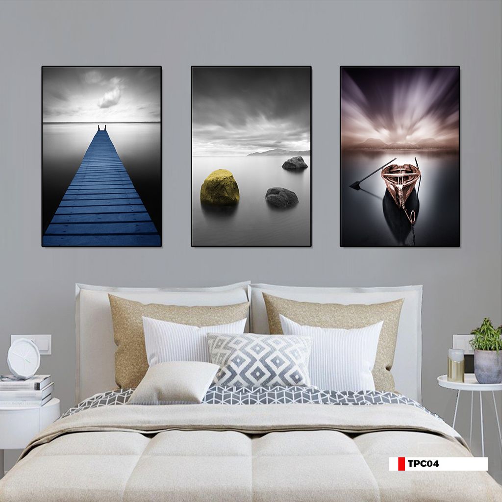 TRANH TREO PHÒNG KHÁCH GHÉP BỘ 3 BỨC - TRANH PHONG CẢNH THIÊN NHIÊN | MÃ TPC04