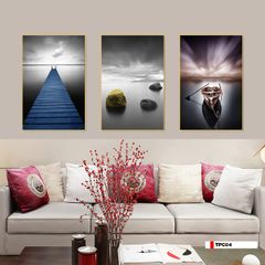 TRANH TREO PHÒNG KHÁCH GHÉP BỘ 3 BỨC - TRANH PHONG CẢNH THIÊN NHIÊN | MÃ TPC04