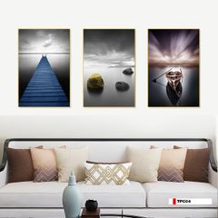 TRANH TREO PHÒNG KHÁCH GHÉP BỘ 3 BỨC - TRANH PHONG CẢNH THIÊN NHIÊN | MÃ TPC04