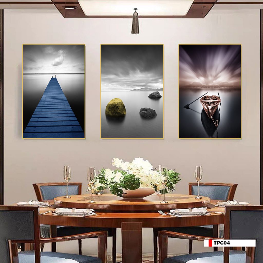 TRANH TREO PHÒNG KHÁCH GHÉP BỘ 3 BỨC - TRANH PHONG CẢNH THIÊN NHIÊN | MÃ TPC04