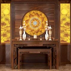 TRANH TREO PHÒNG THỜ - TRANH ĐIỆN TRÚC CHỈ MANDALA BỒ ĐỀ | MÃ TPN 17