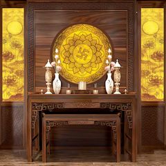 TRANH TREO PHÒNG THỜ - TRANH ĐIỆN TRÚC CHỈ MANDALA CHỮ VẠN | MÃ TPN 18