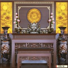 TRANH TREO PHÒNG THỜ - TRANH ĐIỆN TRÚC CHỈ MANDALA CHỮ VẠN | MÃ TPN 18