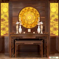 TRANH TREO PHÒNG THỜ - TRANH ĐIỆN TRÚC CHỈ MANDALA | MÃ TPN 23