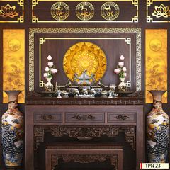 TRANH TREO PHÒNG THỜ - TRANH ĐIỆN TRÚC CHỈ MANDALA | MÃ TPN 23