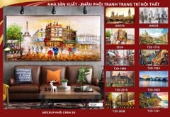 TRANH TREO TƯỜNG PHÒNG KHÁCH - TRANH PHONG CẢNH CHÂU ÂU CỔ ĐIỂN - KHỔ LỚN | MÃ T3D-7241