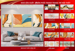 BST142 - TRANH TREO TƯỜNG KHUNG HỢP KIM TITAN - TRANG TRÍ PHÒNG KHÁCH, SAU SOFA - CHỦ ĐỀ HIỆN ĐẠI TRỪU TƯỢNG - GHÉP BỘ 3 BỨC