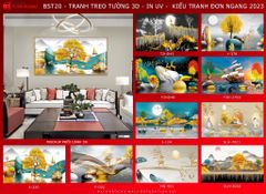 BST22 - TRANH TREO TƯỜNG - PHÒNG KHÁCH - TRANH HƯƠU TÀI LỘC - KHỔ LỚN