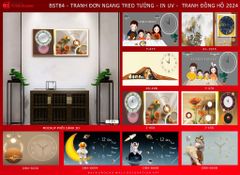 BST61 - TRANH ĐỒNG HỒ TREO TƯỜNG - TRANG TRÍ PHÒNG ĂN - TRANH NGANG