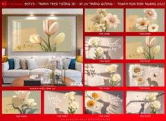 BST53 - TRANH TREO TƯỜNG - TRANG TRÍ PHÒNG KHÁCH, SAU SOFA - CHỦ ĐỀ HOA 3D - KHỔ LỚN