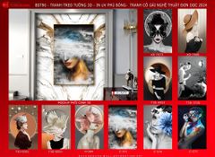 BST72 - TRANH TREO TƯỜNG - TRANG TRÍ HÀNH LANG, SẢNH, LỐI ĐI - CHỦ ĐỀ TRANH CÔ GÁI NGHỆ THUẬT - TRANH ĐƠN DỌC