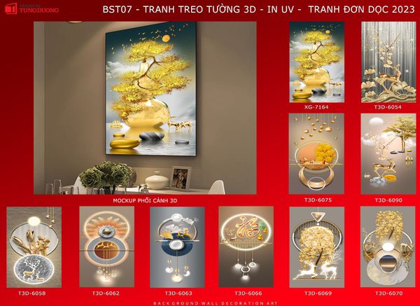 BST13 - TRANH TREO TƯỜNG - CHIẾU NGHỈ - LỐI ĐI - TRANH HƯƠU TÀI LỘC - KHỔ LỚN