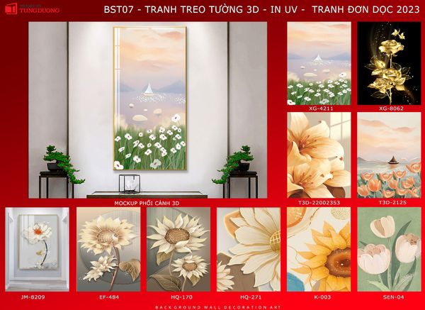 BST14 - TRANH TREO TƯỜNG - CẦU THANG LỐI ĐI - TRANH HOA 3D - KHỔ LỚN