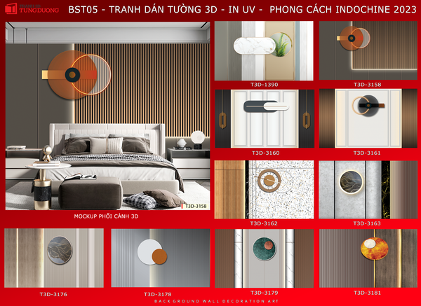 BST08 - TRANH DÁN TƯỜNG 3D - TRANG TRÍ PHÒNG NGỦ - TRANH PHONG CÁCH HIỆN ĐẠI