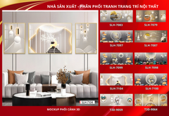 BST145 - TRANH PHONG THỦY A-B-A  - TRANG TRÍ PHÒNG KHÁCH, SAU SOFA, PHÒNG NGỦ - CHỦ ĐỀ HIỆN ĐẠI HƯƠU TÀI LỘC - KHỔ LỚN