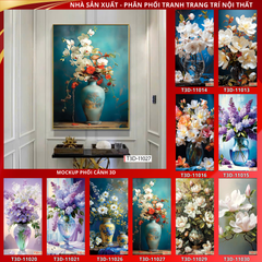BST166 - TRANH TREO TƯỜNG HOA 3D HÀNH LANG, CẦU THANG, LỐI ĐI -TRÊN KỆ - TRANH TREO ĐƠN DỌC