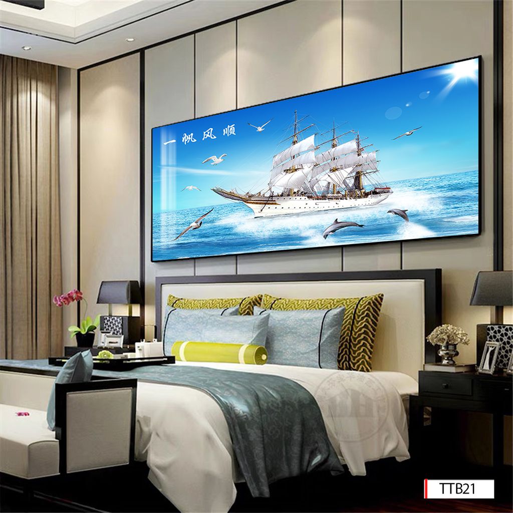 BST88 - TRANH TREO TƯỜNG - TRANG TRÍ PHÒNG KHÁCH, SAU SOFA, PHÒNG NGỦ - CHỦ ĐỀTHUẬN BUỒM XUÔI GIÓ - KHỔ LỚN