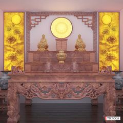 TRANH TREO PHÒNG THỜ KHỔ DỌC - TRANH TRÚC CHỈ HOA SEN - KHUNG GỖ | MÃ TTC100A