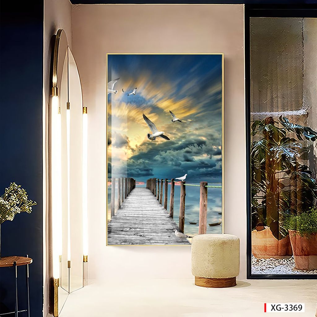 TRANH TREO HÀNH LANG LỐI ĐI, TRANH TREO PHONG CẢNH THIÊN NHIÊN, TRANH TREO KIỂU DỌC, MT: XG-3369