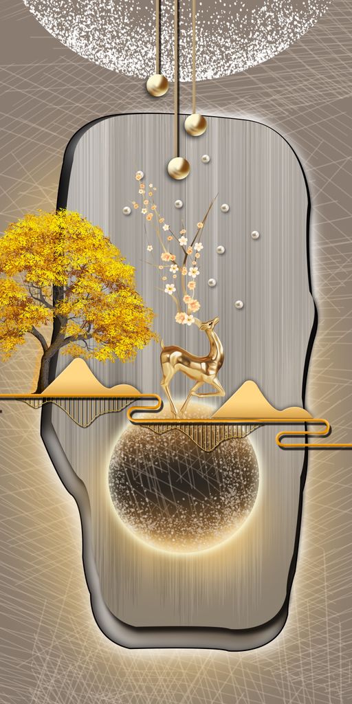 206 - TRANH TREO TƯỜNG CHIẾU NGHỈ, HÀNH LANG LỐI ĐI - TRANH TREO TƯỜNG HIỆN ĐẠI HUƠU TÀI LỘC | MÃ xg-6655