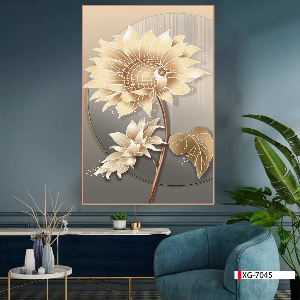 TRANH TREO CẦU THANG HÀNH LANG LỐI ĐI - TRANH TRANG TRÍ - TRANH TREO TƯỜNG HOA3D - KIỂU TRANH ĐƠN DỌC | MÃ XG-7045