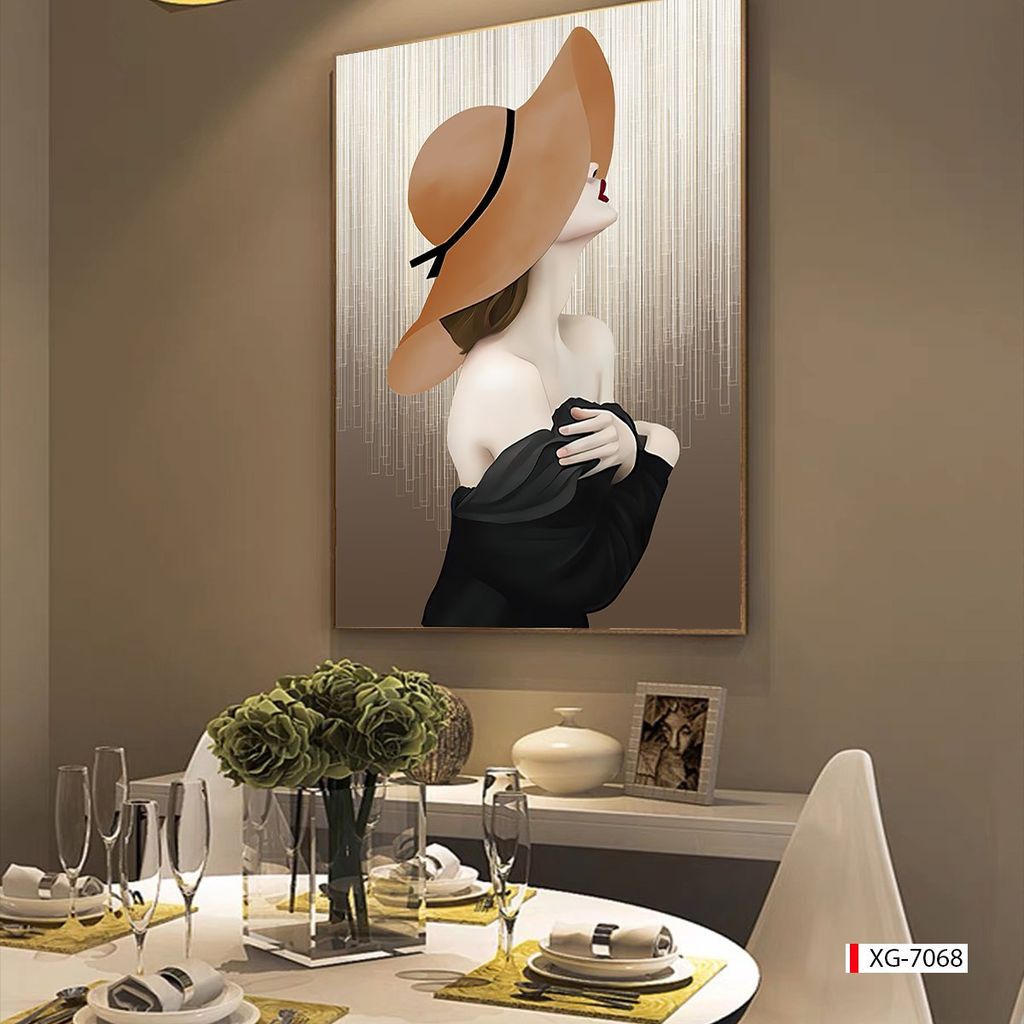 BST72 - TRANH TREO TƯỜNG - TRANG TRÍ HÀNH LANG, SẢNH, LỐI ĐI - CHỦ ĐỀ TRANH CÔ GÁI NGHỆ THUẬT - TRANH ĐƠN DỌC