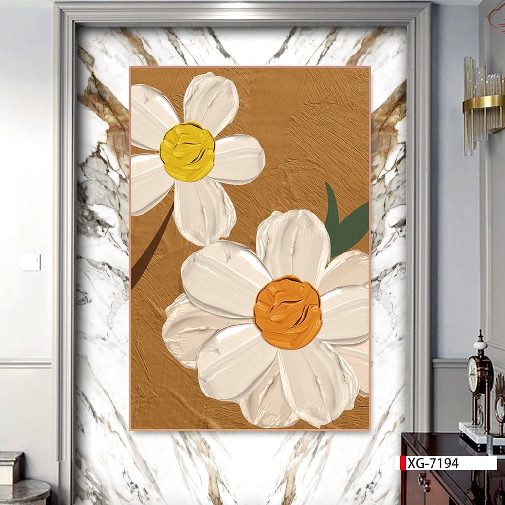 TRANH TREO CẦU THANG LỐI ĐI - TRANH TRANG TRÍ - TRANH TREO TƯỜNG HOA 3D- KIỂU TRANH LIỀN KHỔ | MÃ XG-7194