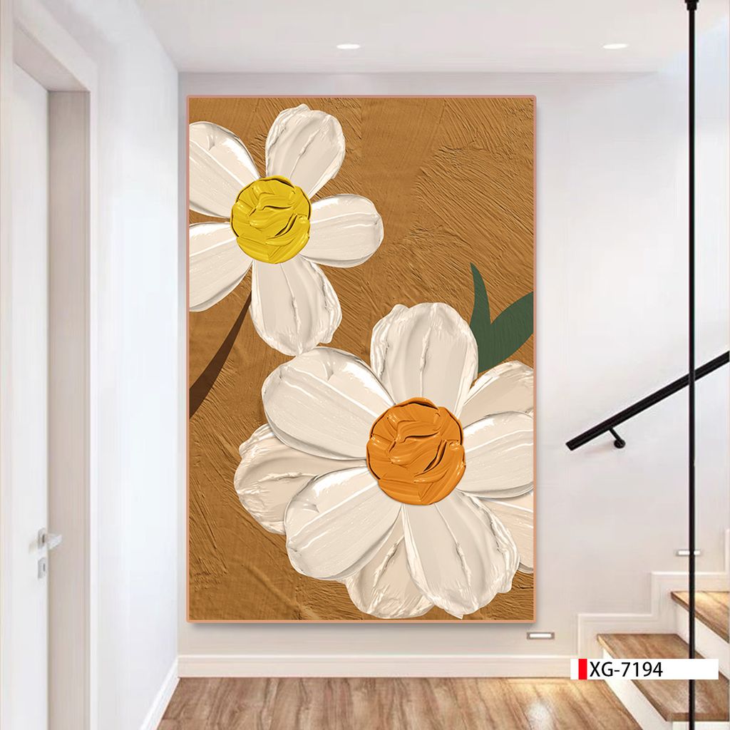 TRANH TREO CẦU THANG LỐI ĐI - TRANH TRANG TRÍ - TRANH TREO TƯỜNG HOA 3D- KIỂU TRANH LIỀN KHỔ | MÃ XG-7194