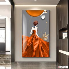 BST79 - TRANH TREO TƯỜNG - TRANG TRÍ HÀNH LANG, SẢNH, LỐI ĐI - CHỦ ĐỀ CÔ GÁI NGHỆ THUẬT - TRANH ĐƠN DỌC