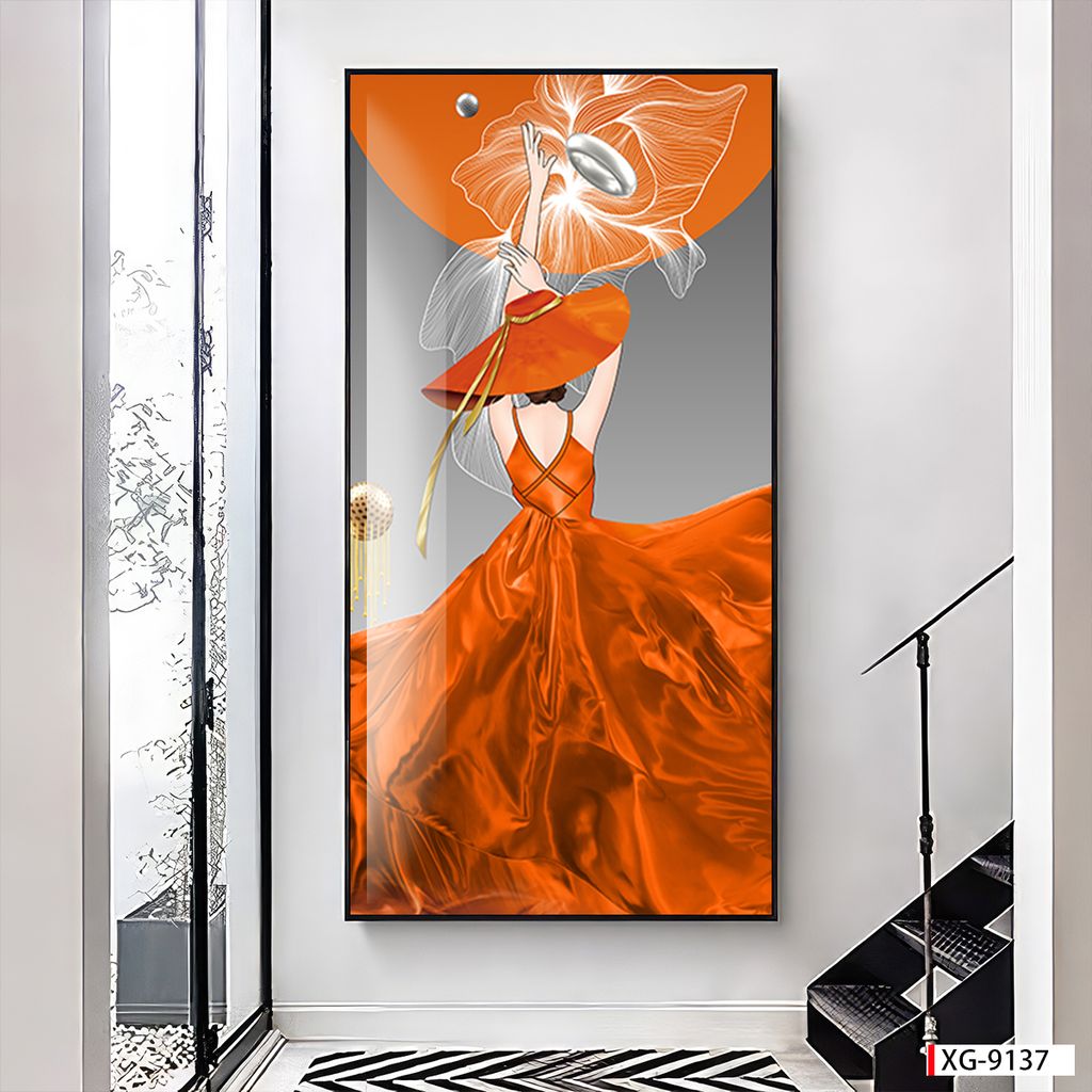 BST79 - TRANH TREO TƯỜNG - TRANG TRÍ HÀNH LANG, SẢNH, LỐI ĐI - CHỦ ĐỀ CÔ GÁI NGHỆ THUẬT - TRANH ĐƠN DỌC