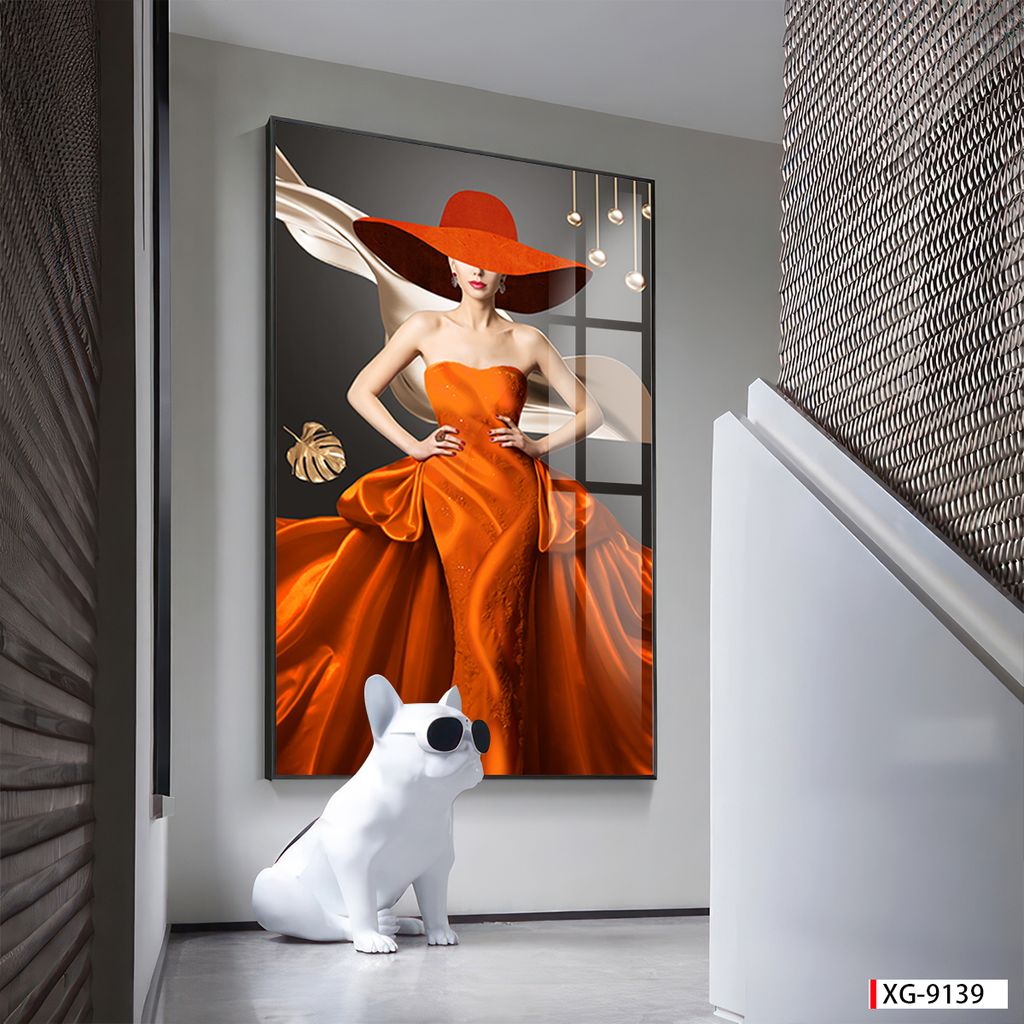 BST79 - TRANH TREO TƯỜNG - TRANG TRÍ HÀNH LANG, SẢNH, LỐI ĐI - CHỦ ĐỀ CÔ GÁI NGHỆ THUẬT - TRANH ĐƠN DỌC