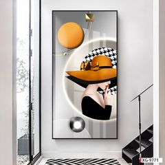 BST79 - TRANH TREO TƯỜNG - TRANG TRÍ HÀNH LANG, SẢNH, LỐI ĐI - CHỦ ĐỀ CÔ GÁI NGHỆ THUẬT - TRANH ĐƠN DỌC